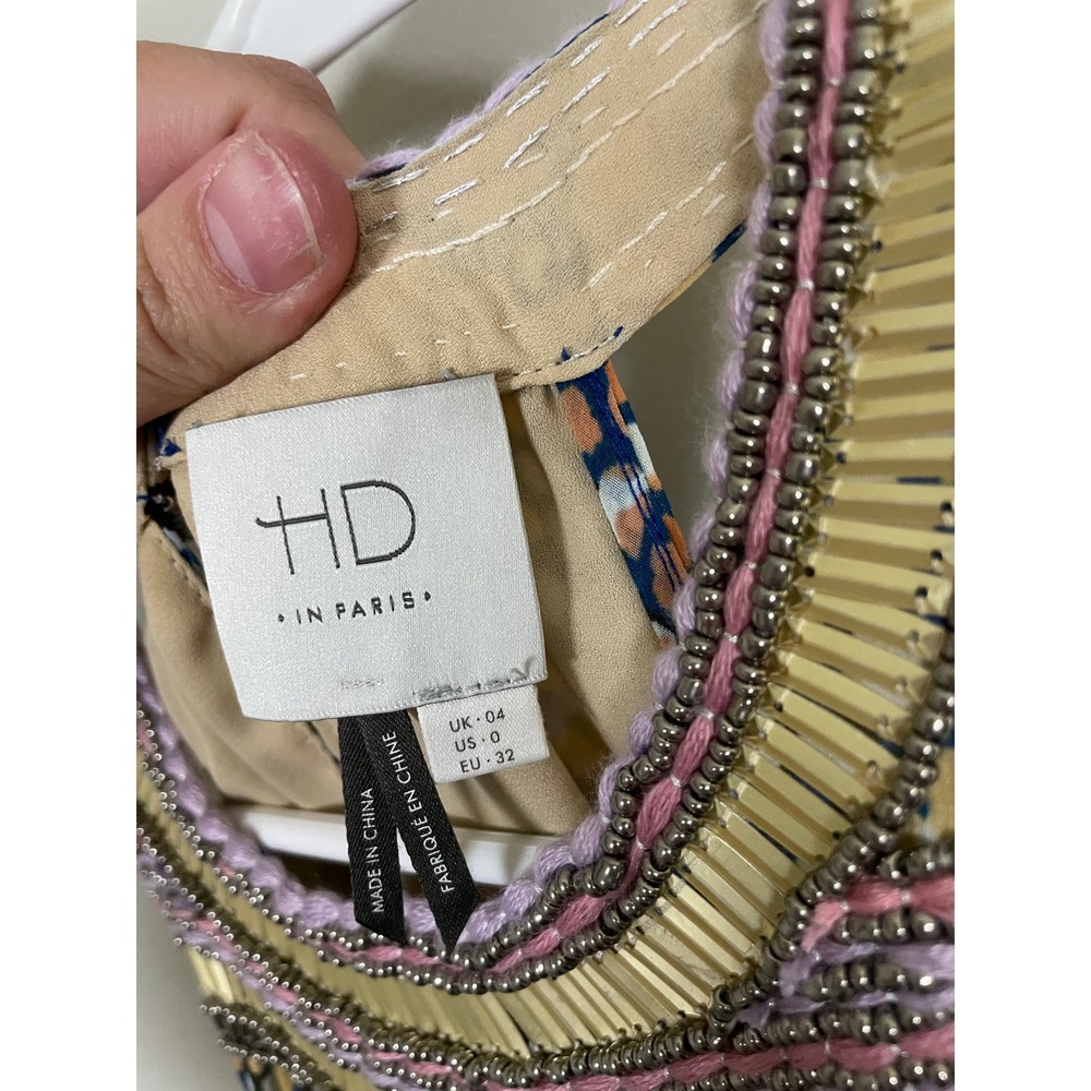 Anthropologie HD in Paris Mayacamas Beaded Maxi Dress Size 0 Wedding Guest Beach - Picture 8 of 10